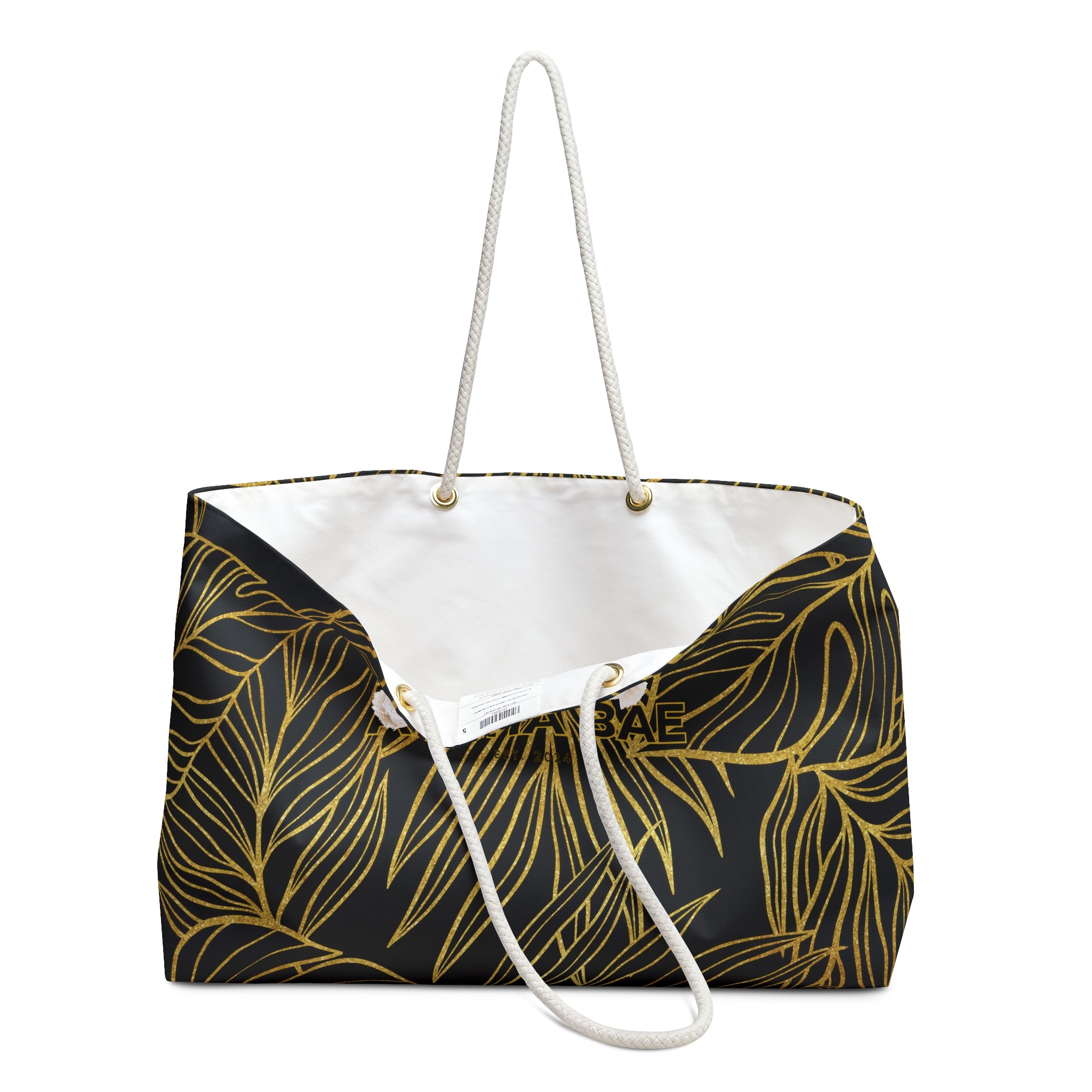 Gold Monstera Aloha Bae Weekender Bag-Bags-alohabae