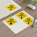 Set of four Bae on Board Hawaiian stickers in white or transparent, featuring colorful tropical designs for decorating or labeling.