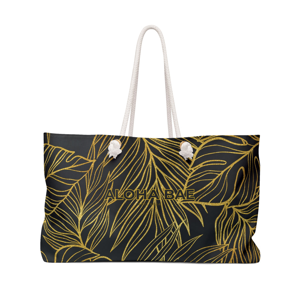 Gold Monstera Aloha Bae Weekender Bag-Bags-alohabae