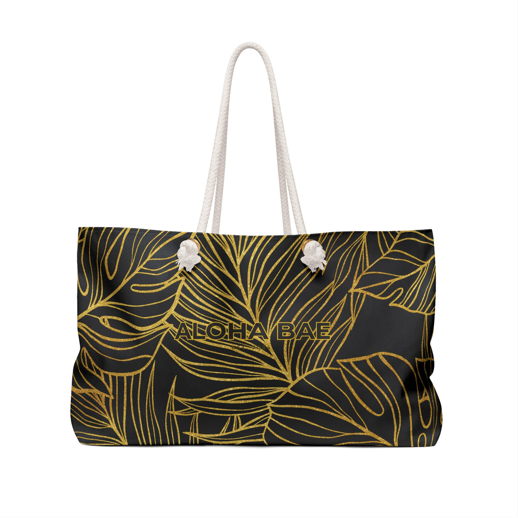 Gold Monstera Aloha Bae Weekender Bag-Bags-alohabae