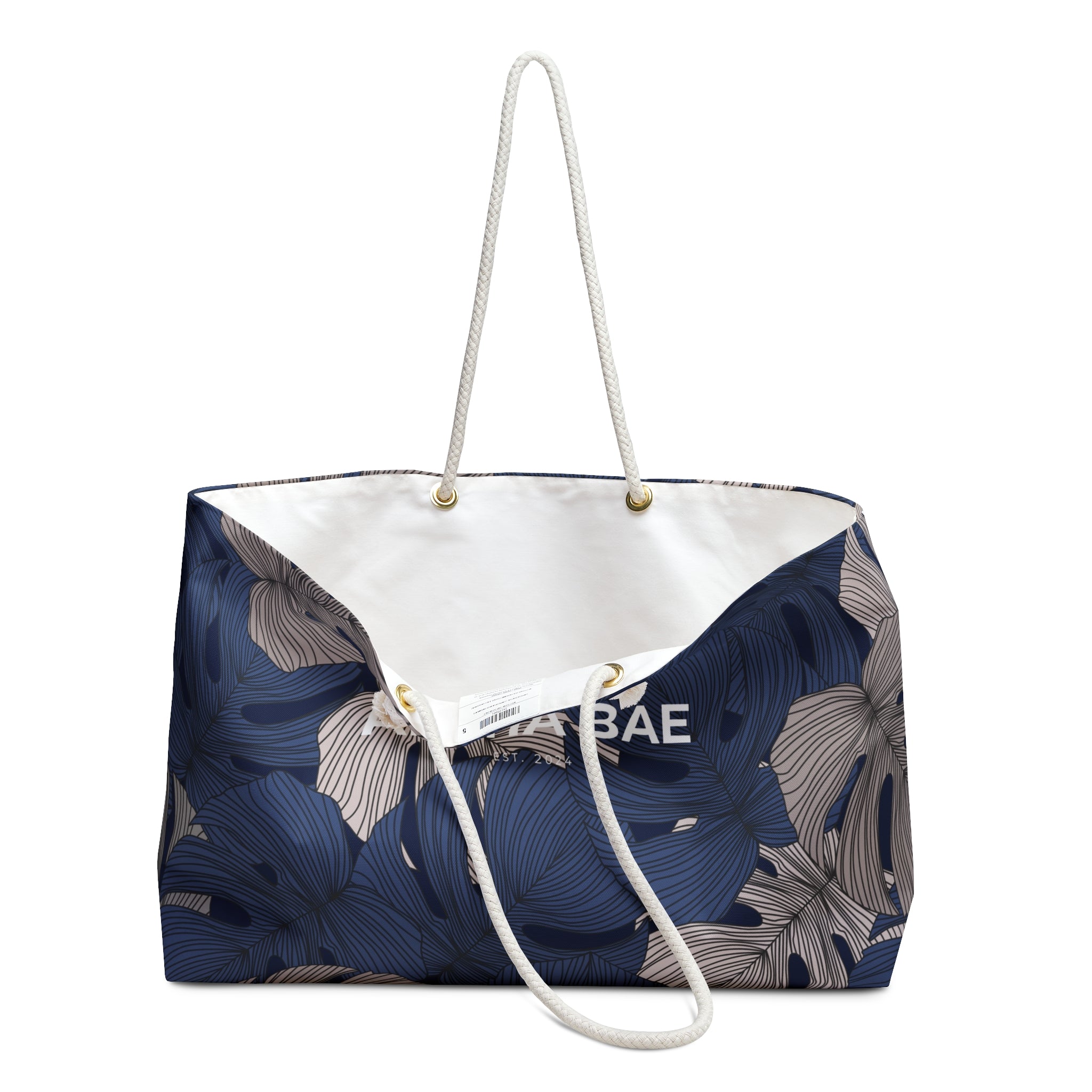 Monstera Sketches Aloha Bae Weekender Bag-Bags-alohabae