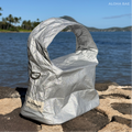 Aloha Bae silver hobo bag by alohabae featuring a sleek, metallic finish and a casual, slouchy design with shoulder strap.