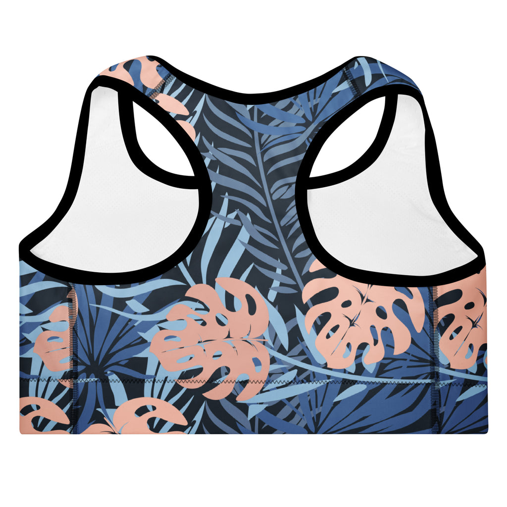 Midnight Tropics Padded Sports Bra-Activewear-alohabae
