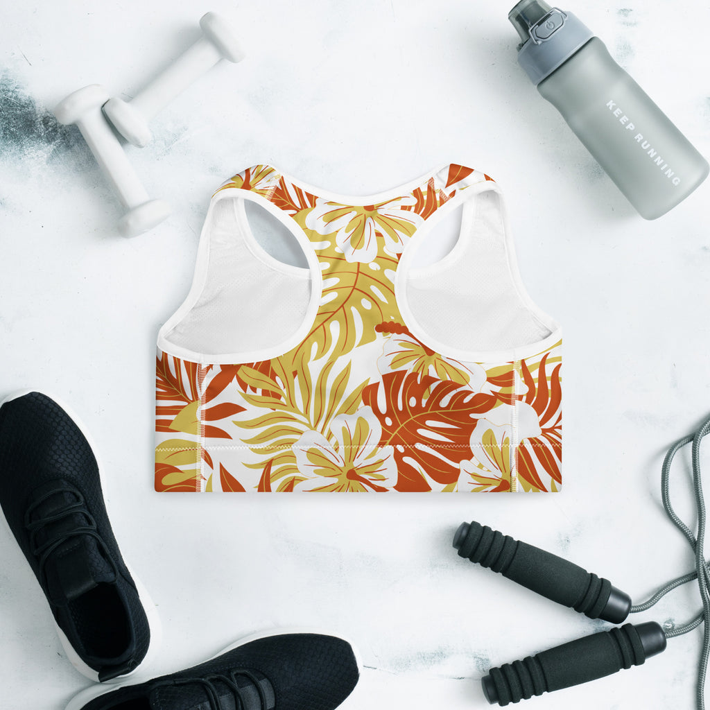 Tropical Pele Padded Sports Bra-Activewear-alohabae