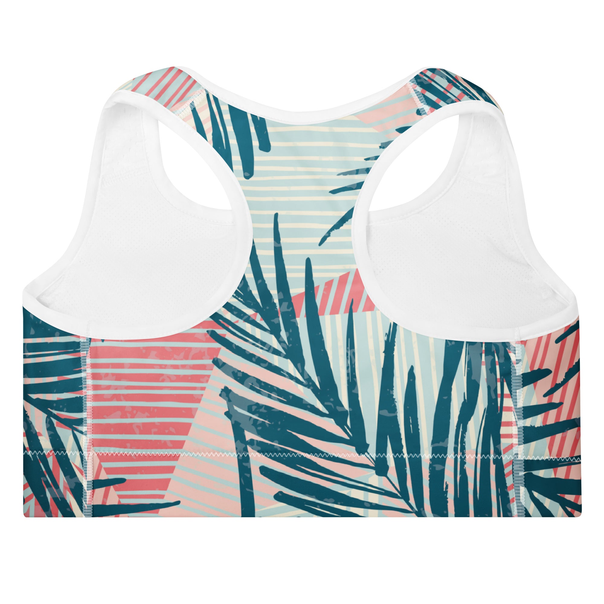Retro Tropics Padded Sports Bra-Activewear-alohabae