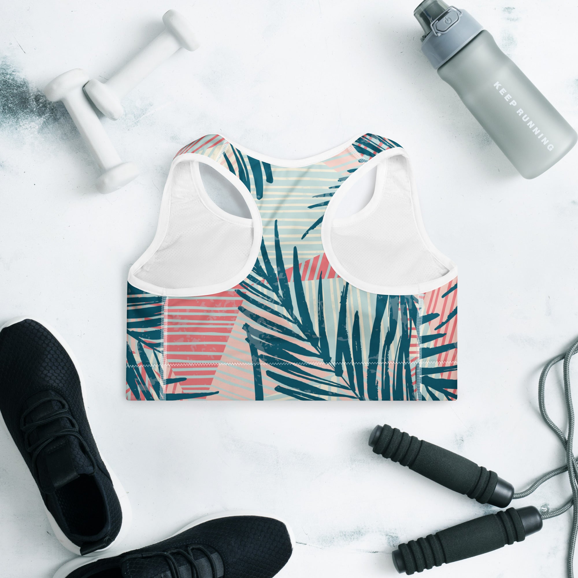 Retro Tropics Padded Sports Bra-Activewear-alohabae