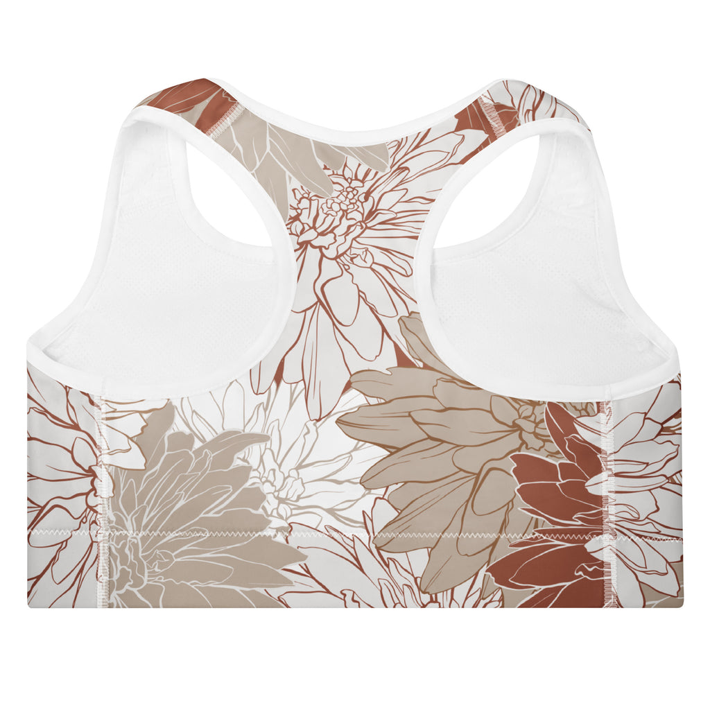 Red Tropics Padded Sports Bra-Activewear-alohabae