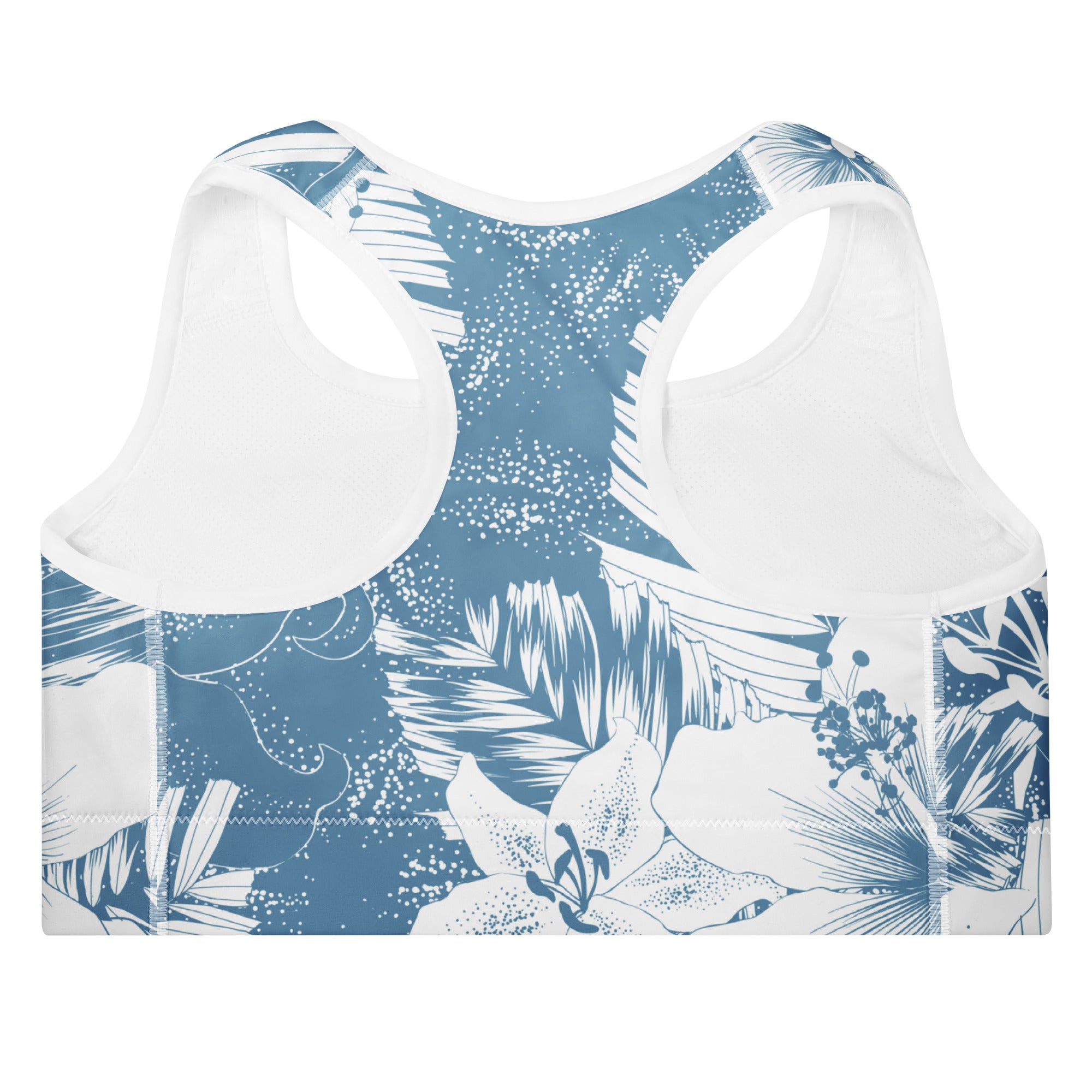 Hawaiian Blue Skies Padded Sports Bra-Activewear-alohabae