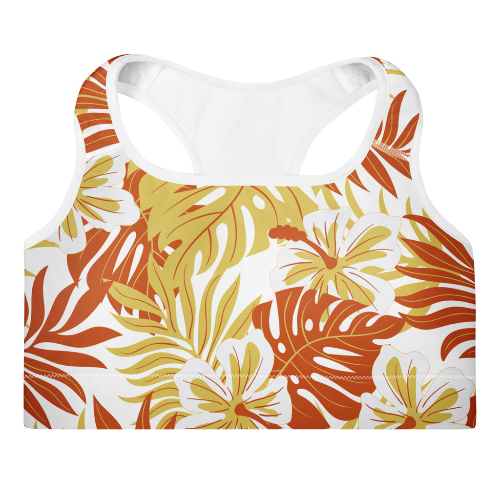 Tropical Pele Padded Sports Bra-Activewear-alohabae