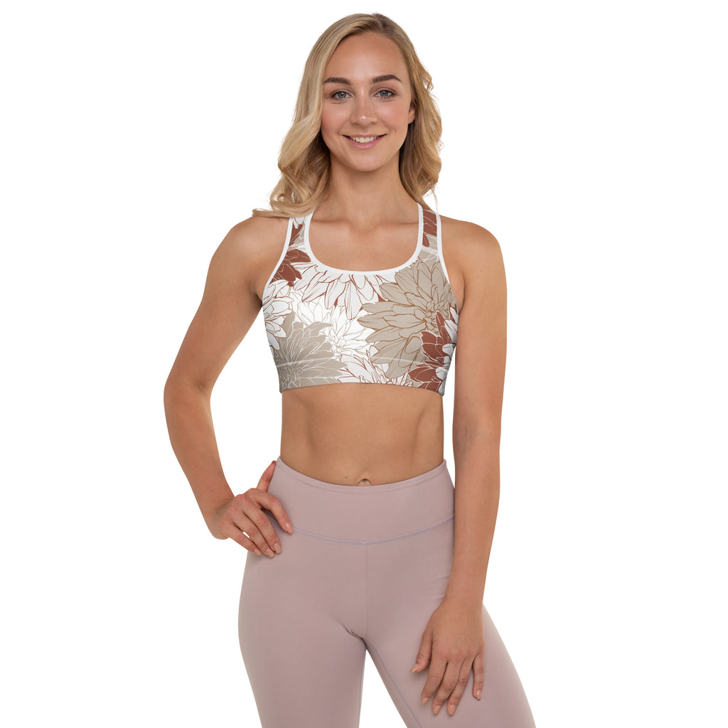 Red Tropics Padded Sports Bra-Activewear-alohabae