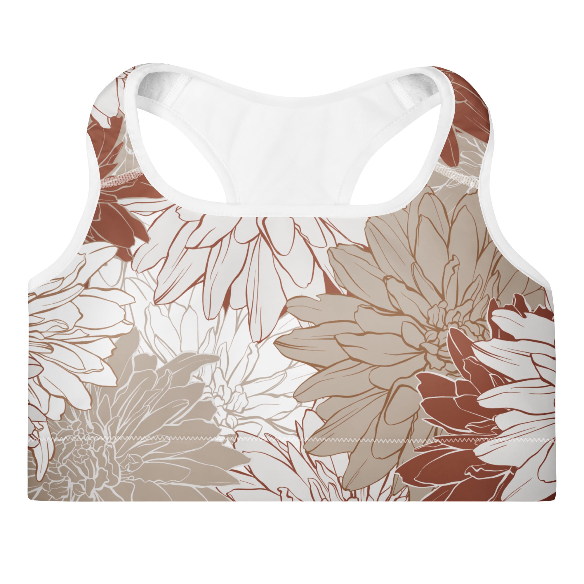 Red Tropics Padded Sports Bra-Activewear-alohabae