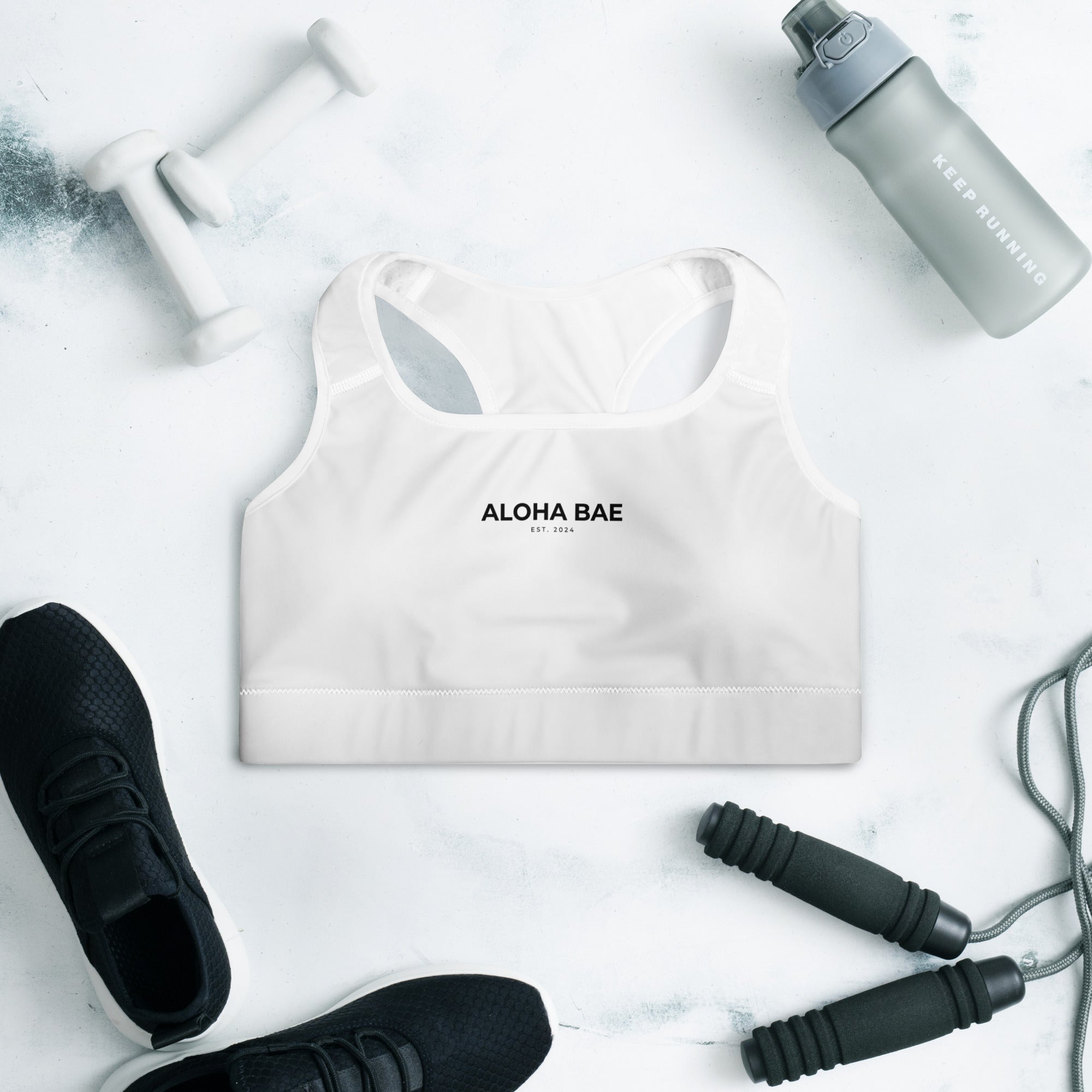 Aloha Bae Logo Padded Yoga Sports Bra-Activewear-alohabae