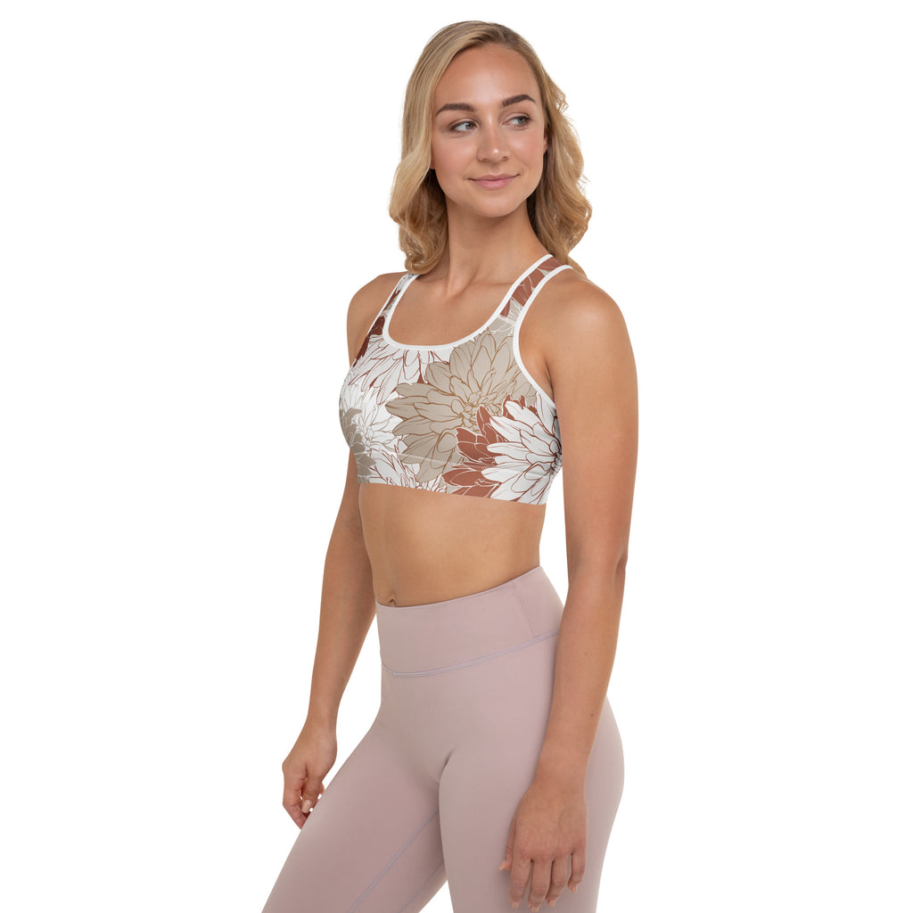 Red Tropics Padded Sports Bra-Activewear-alohabae