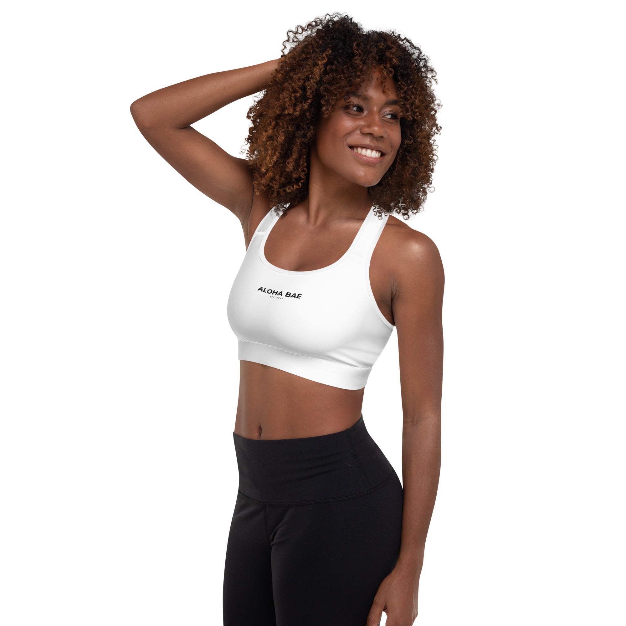 Aloha Bae Logo Padded Yoga Sports Bra-Activewear-alohabae