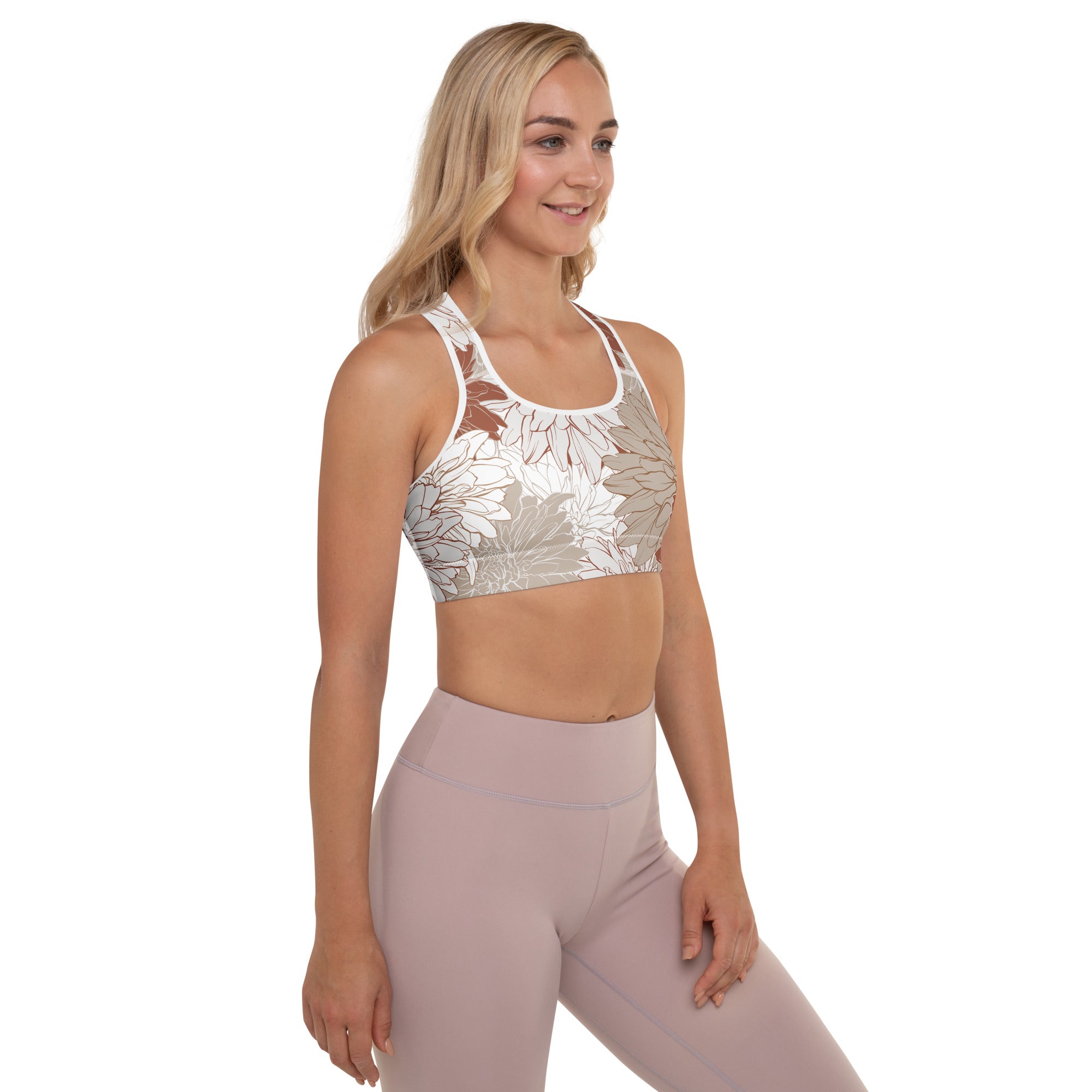 Red Tropics Padded Sports Bra-Activewear-alohabae
