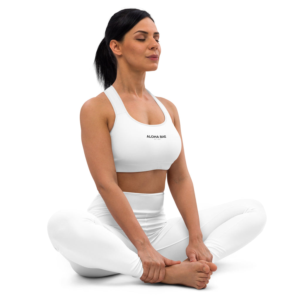 Aloha Bae Logo Padded Yoga Sports Bra-Activewear-alohabae