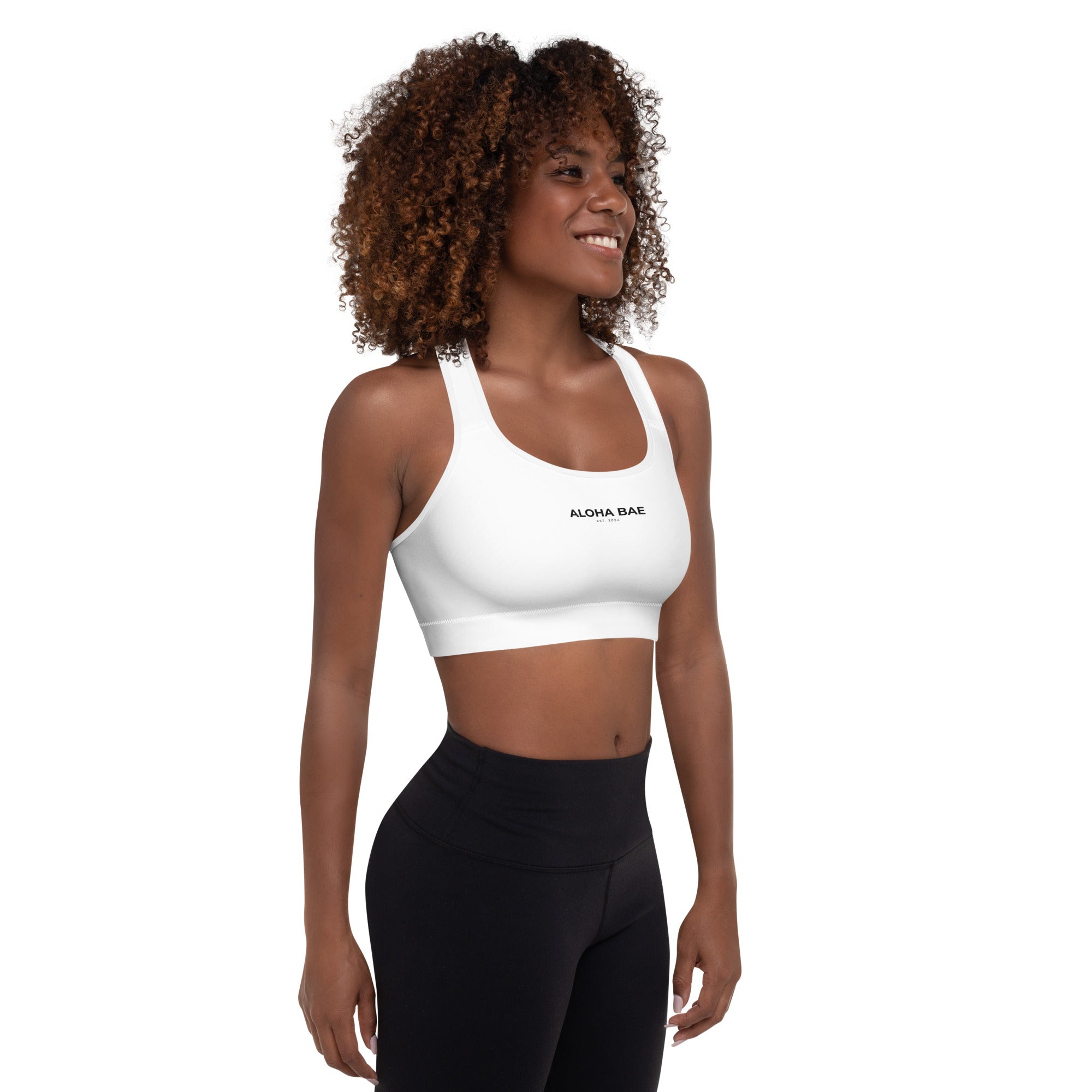 Aloha Bae Logo Padded Yoga Sports Bra-Activewear-alohabae