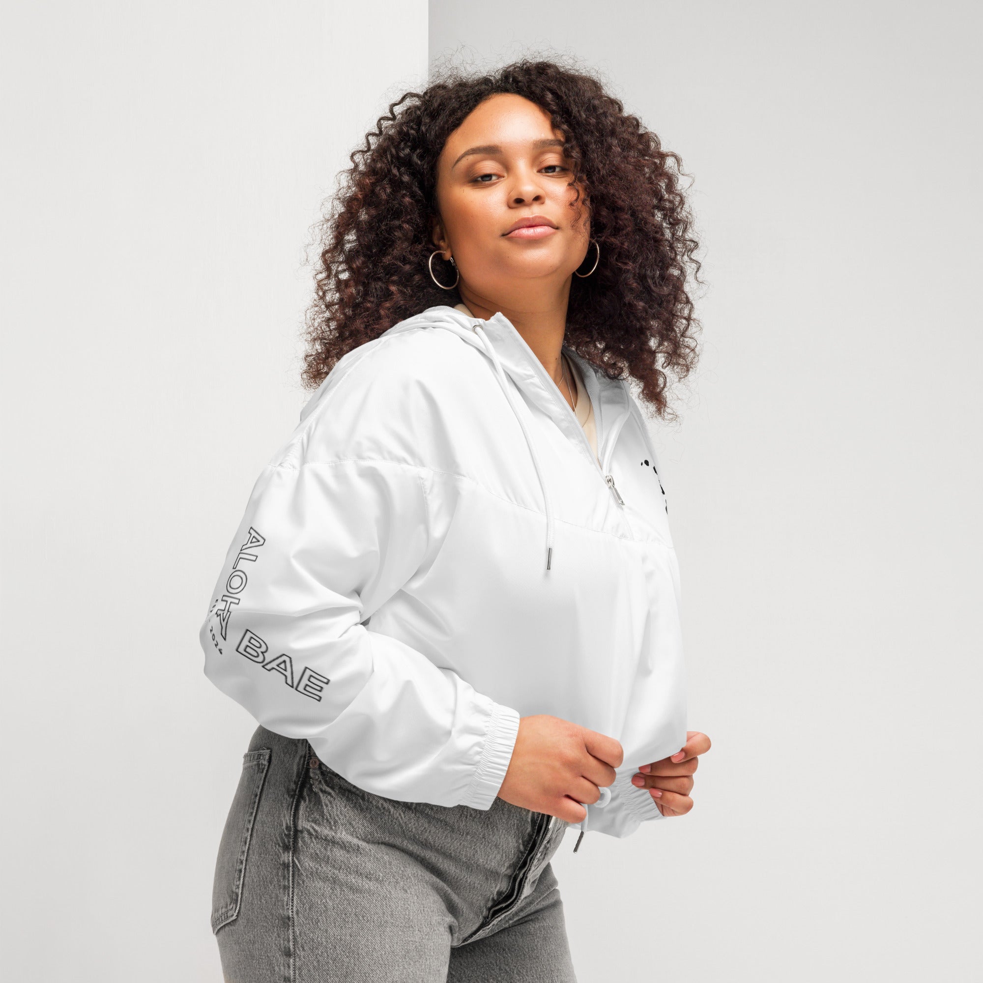 Hawaiian Islands Women’s Cropped Windbreaker-Outerwear-alohabae