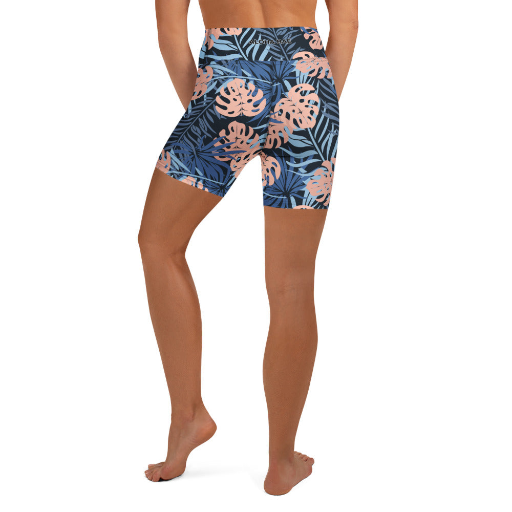 Midnight Tropics Yoga Short-Activewear-alohabae