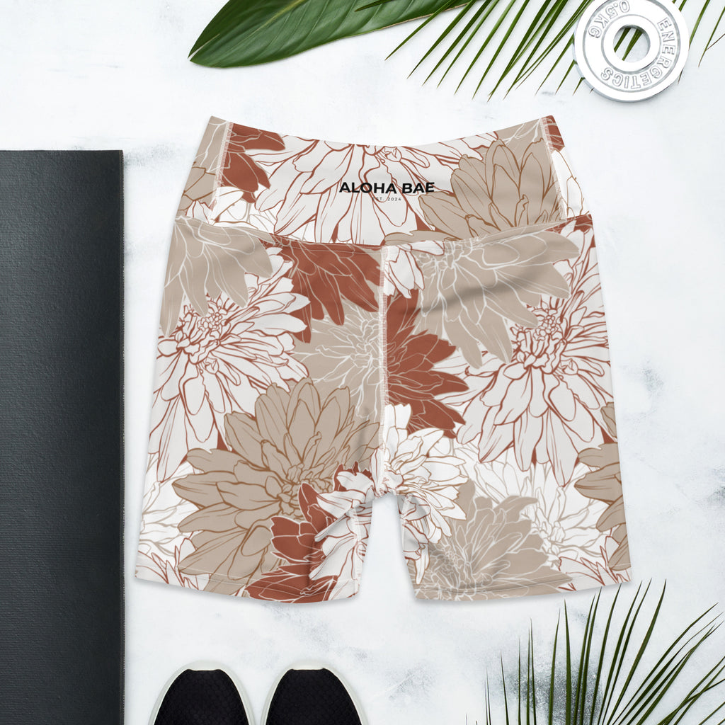 Red Tropics Yoga Short-Activewear-alohabae