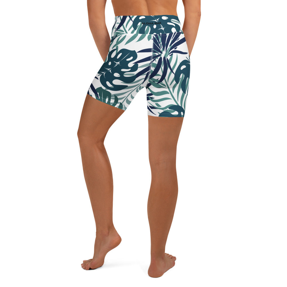 Sea Green Tropics Yoga Short-Activewear-alohabae
