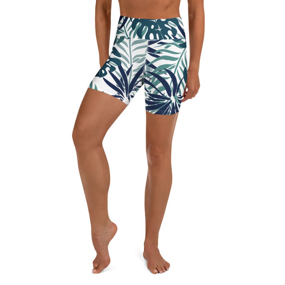 Sea Green Tropics Yoga Short-Activewear-alohabae
