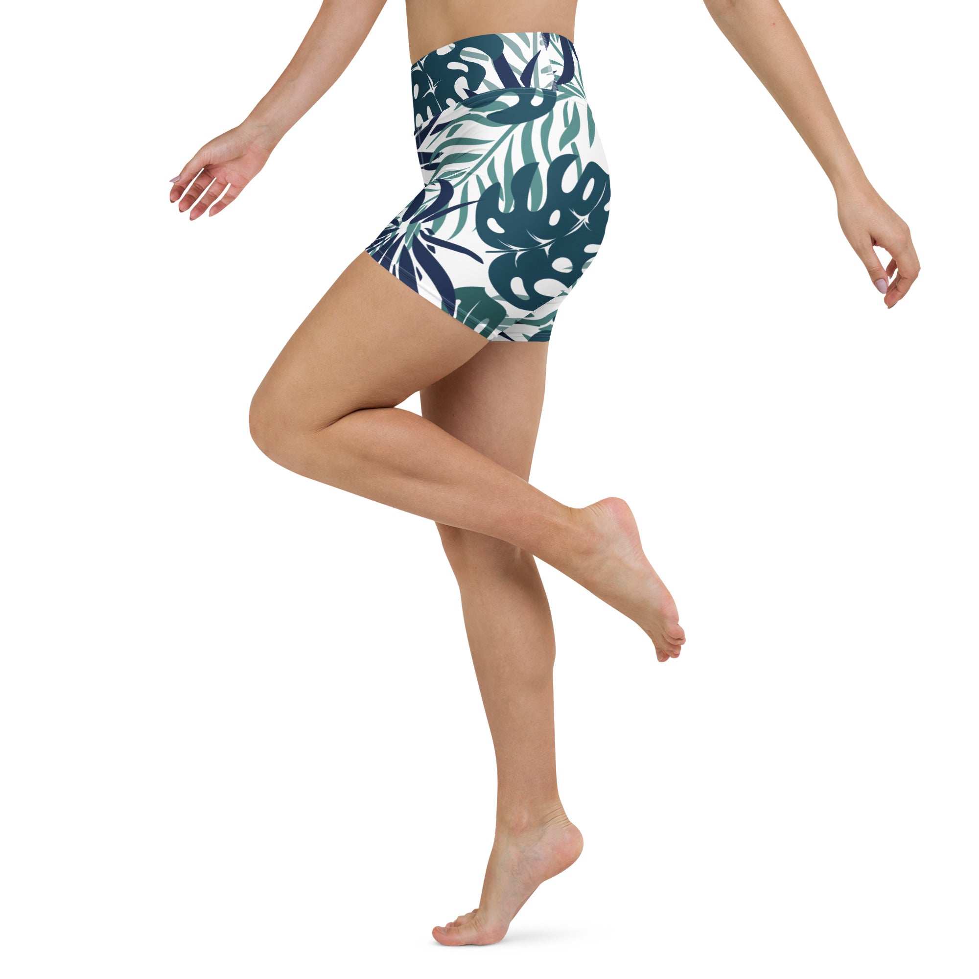Sea Green Tropics Yoga Short-Activewear-alohabae