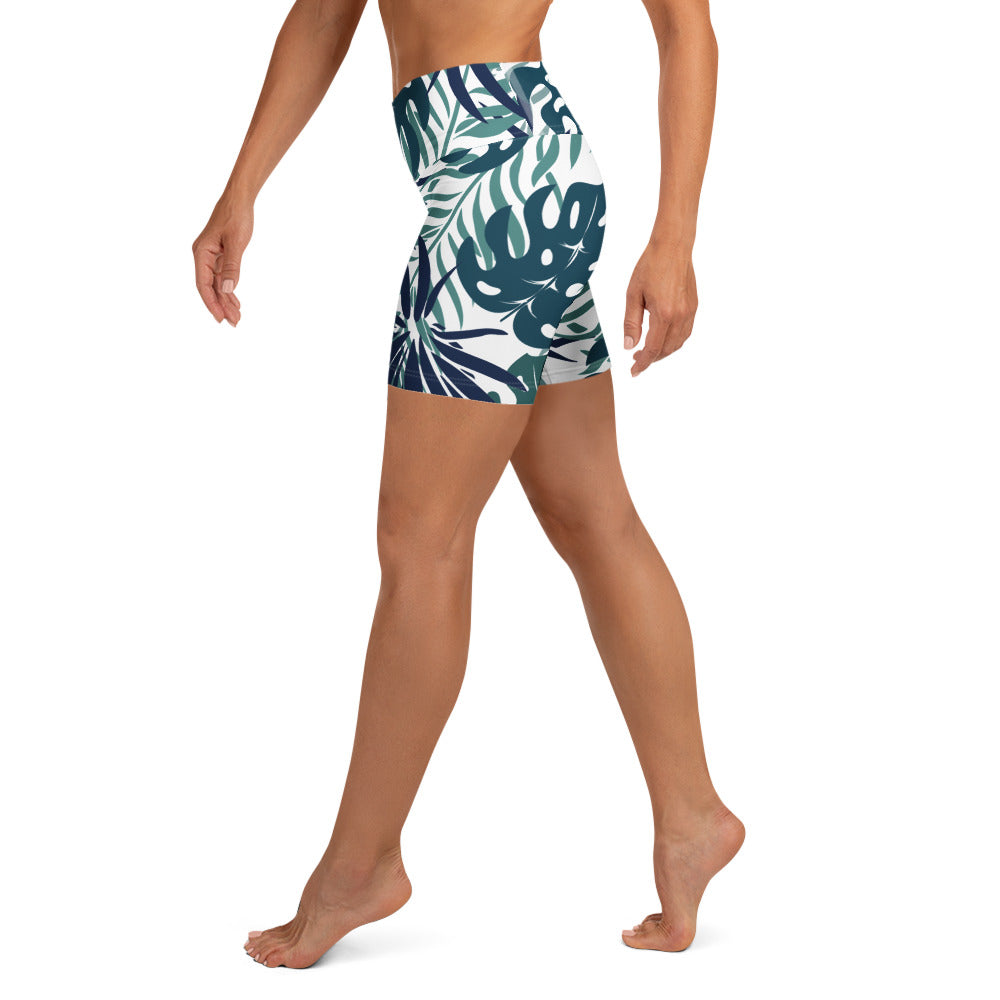 Sea Green Tropics Yoga Short-Activewear-alohabae