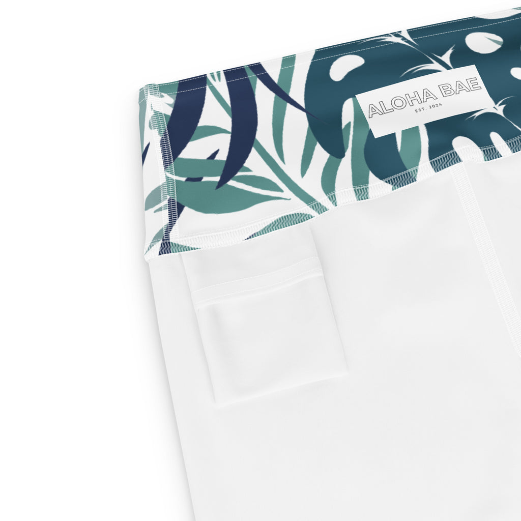 Sea Green Tropics Yoga Short-Activewear-alohabae