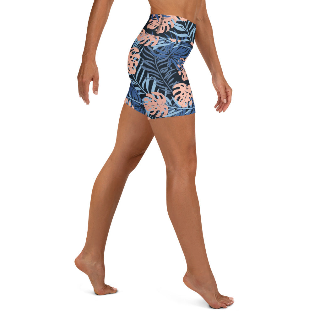 Midnight Tropics Yoga Short-Activewear-alohabae