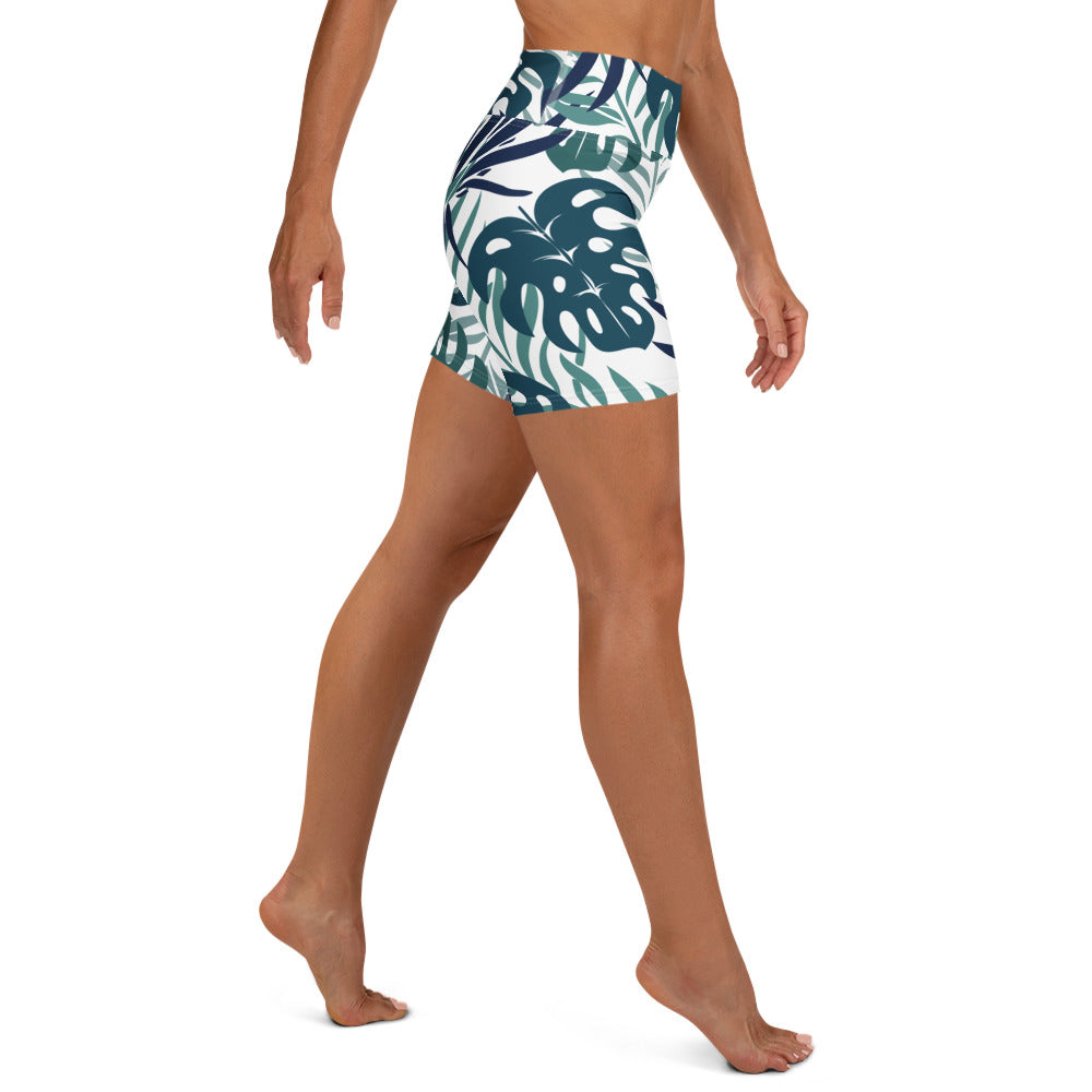 Sea Green Tropics Yoga Short-Activewear-alohabae