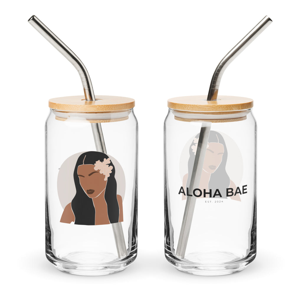 Aloha Bae Var. 1 Collectible Can-Shaped Glass - Hawaiian Wahine Collection-Drinkware-alohabae