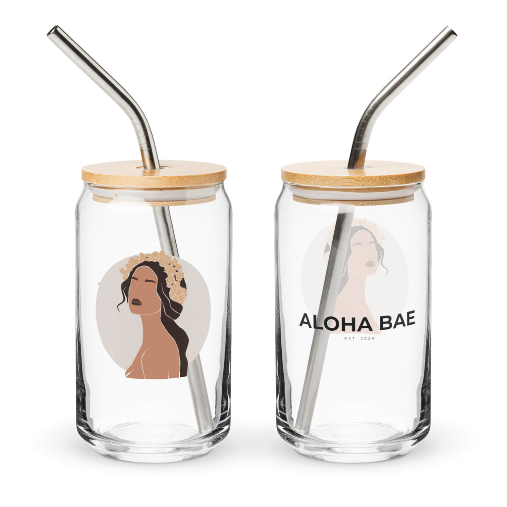 Aloha Bae Var. 2 Collectible Can-Shaped Glass - Hawaiian Wahine Collection-Drinkware-alohabae