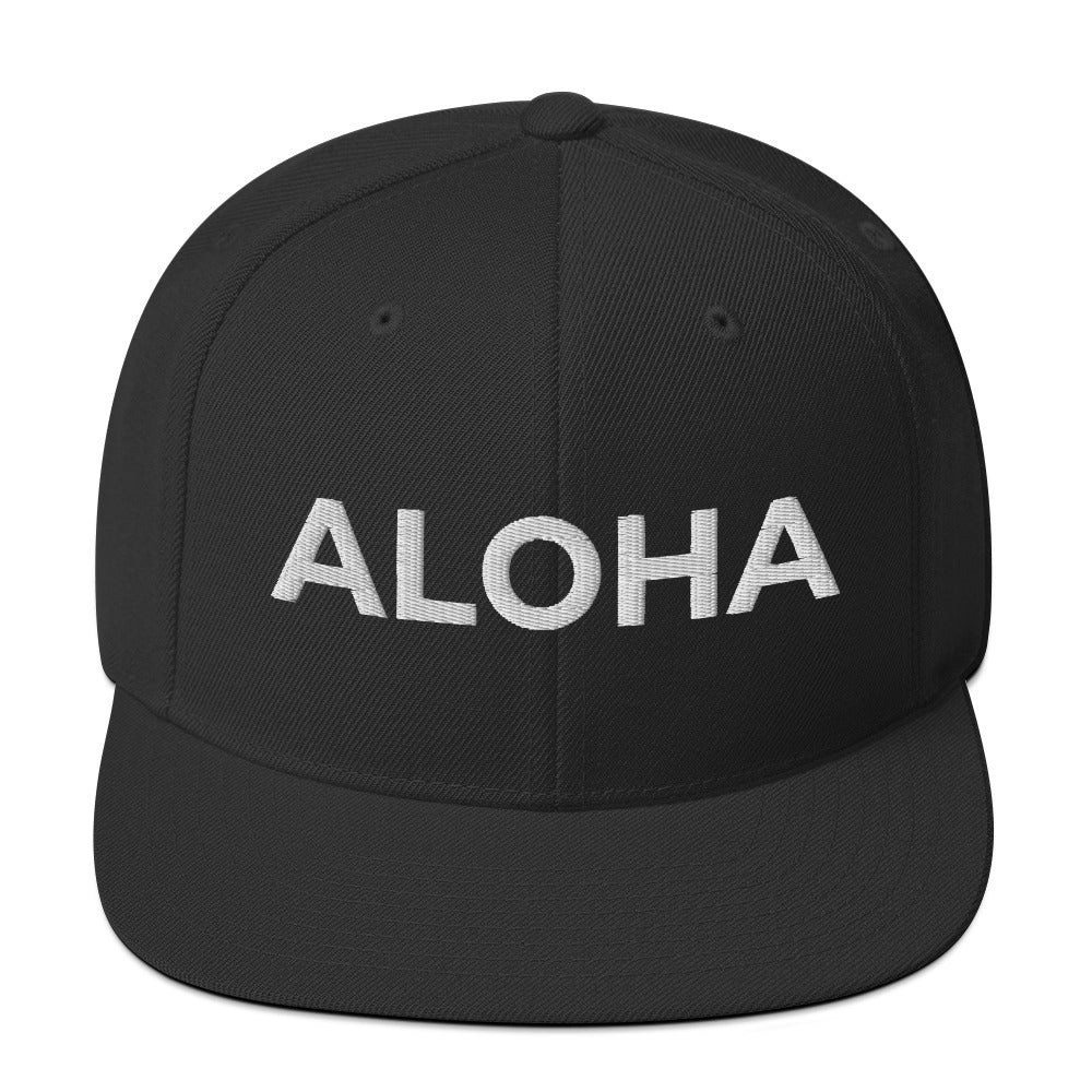 Aloha Embroidered Snapback Hat White-Hat-alohabae
