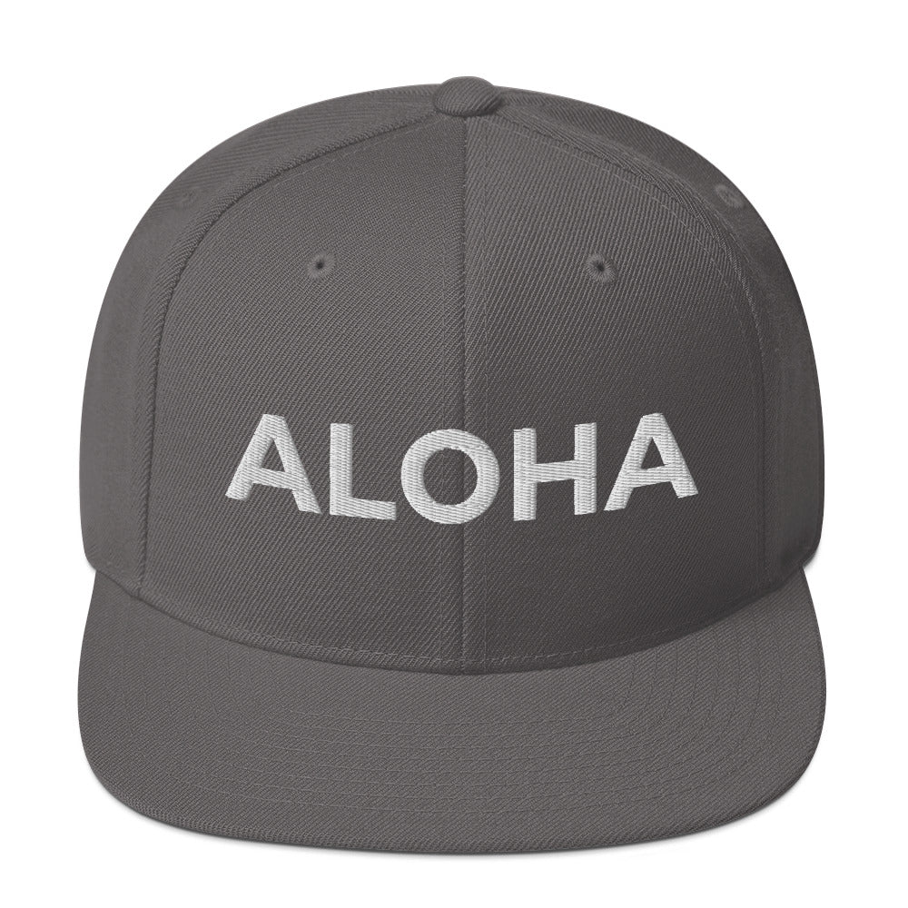 Aloha Embroidered Snapback Hat White-Hat-alohabae