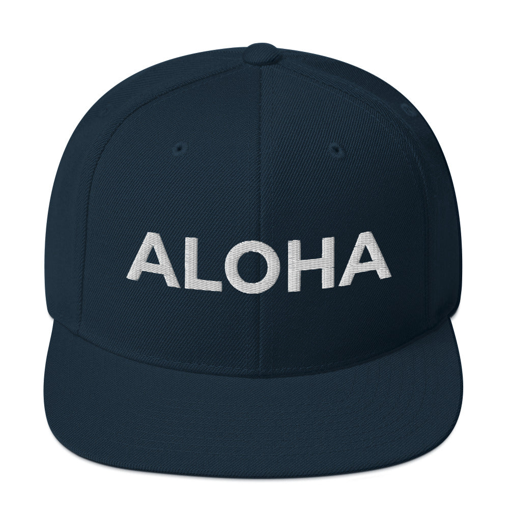 Aloha Embroidered Snapback Hat White-Hat-alohabae
