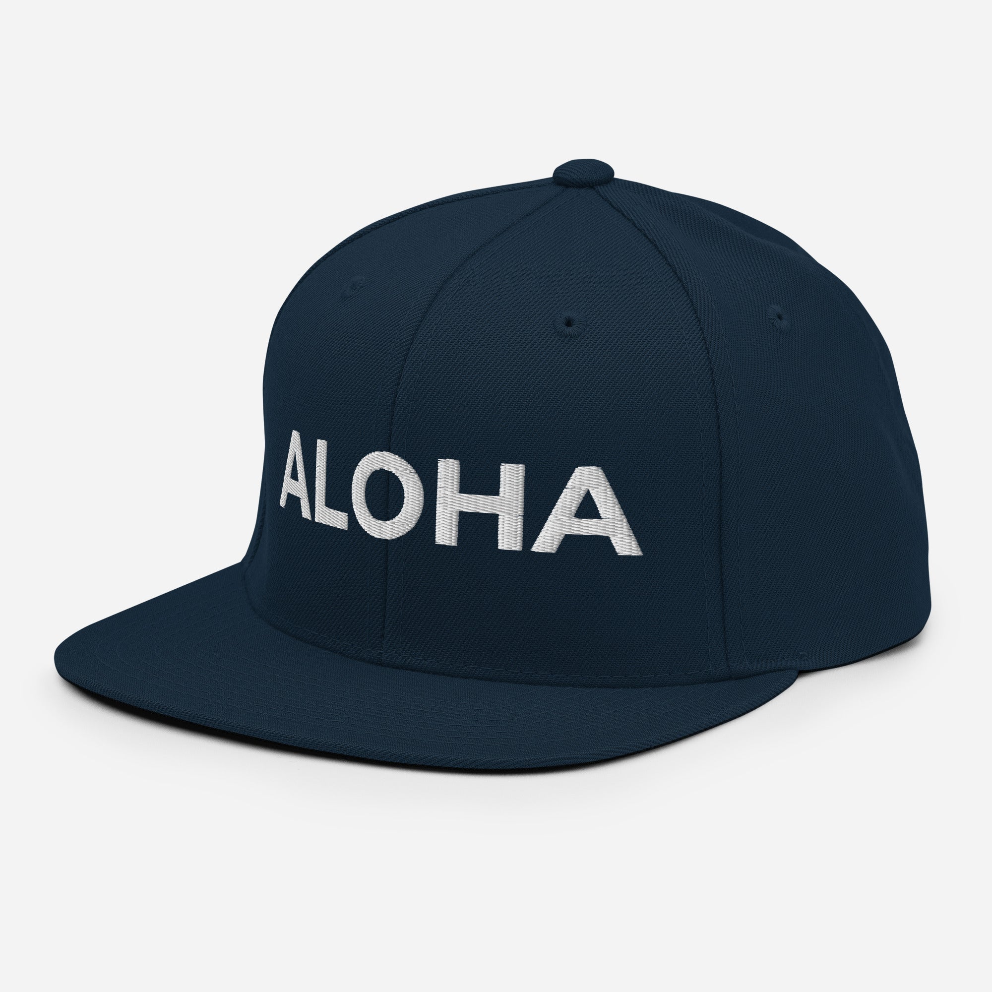Aloha Embroidered Snapback Hat White-Hat-alohabae