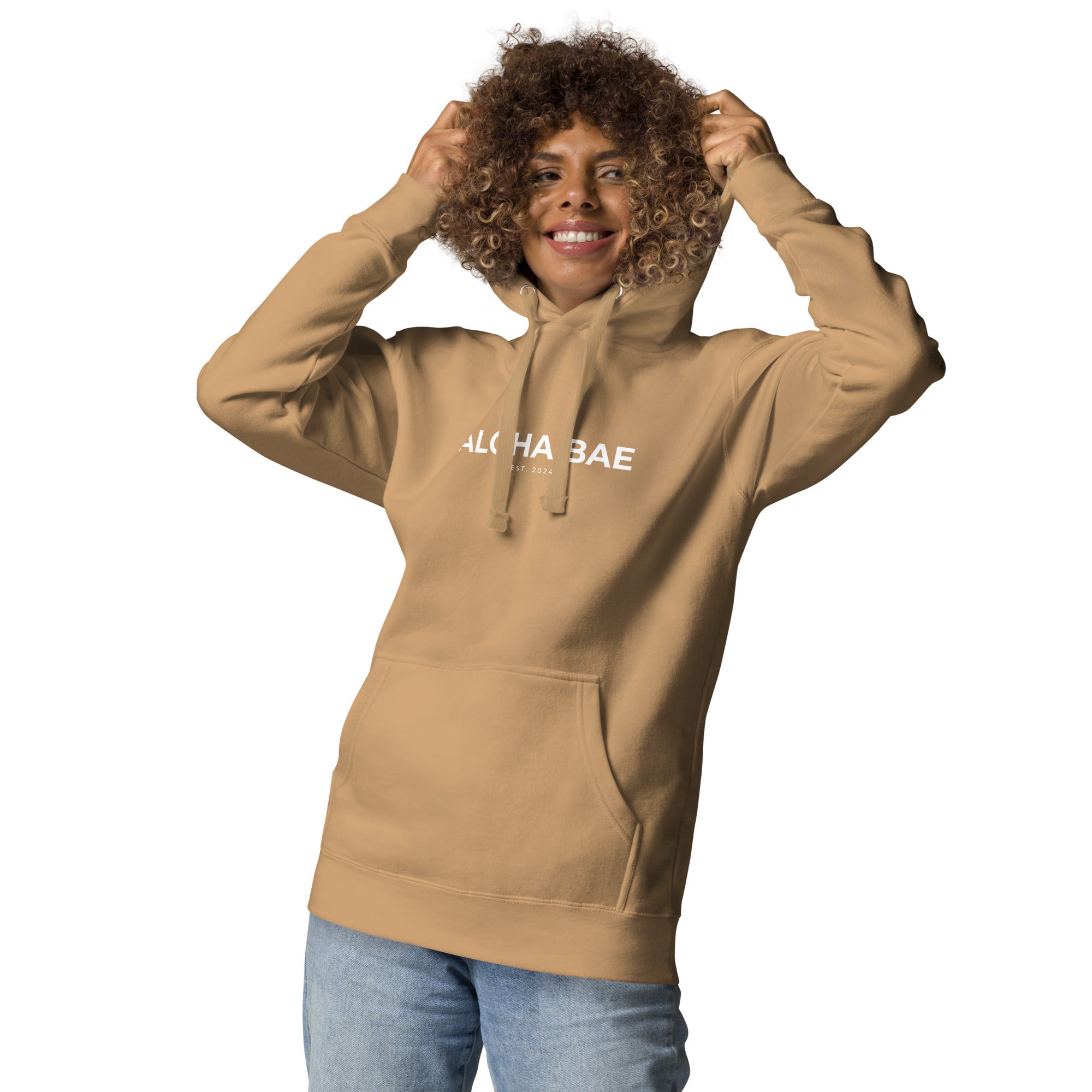 Aloha Bae Printed Logo Hoodie Reverse-Sweatshirt-alohabae