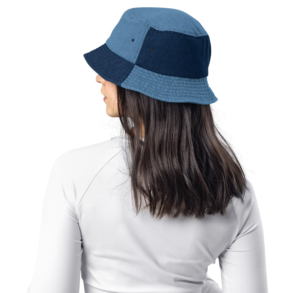 Aloha Embroidered Denim Bucket Hat-Hat-alohabae