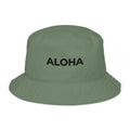 Aloha Embroidered Organic Bucket Hat Black Logo-Hat-alohabae