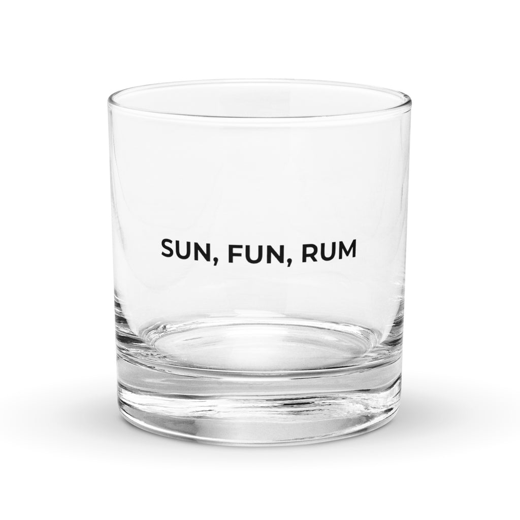 Sun, Fun, Rum - Lowball Rocks Glass-Drinkware-alohabae