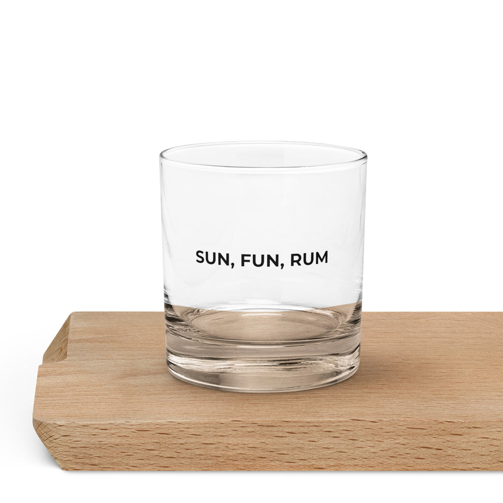 Sun, Fun, Rum - Lowball Rocks Glass-Drinkware-alohabae