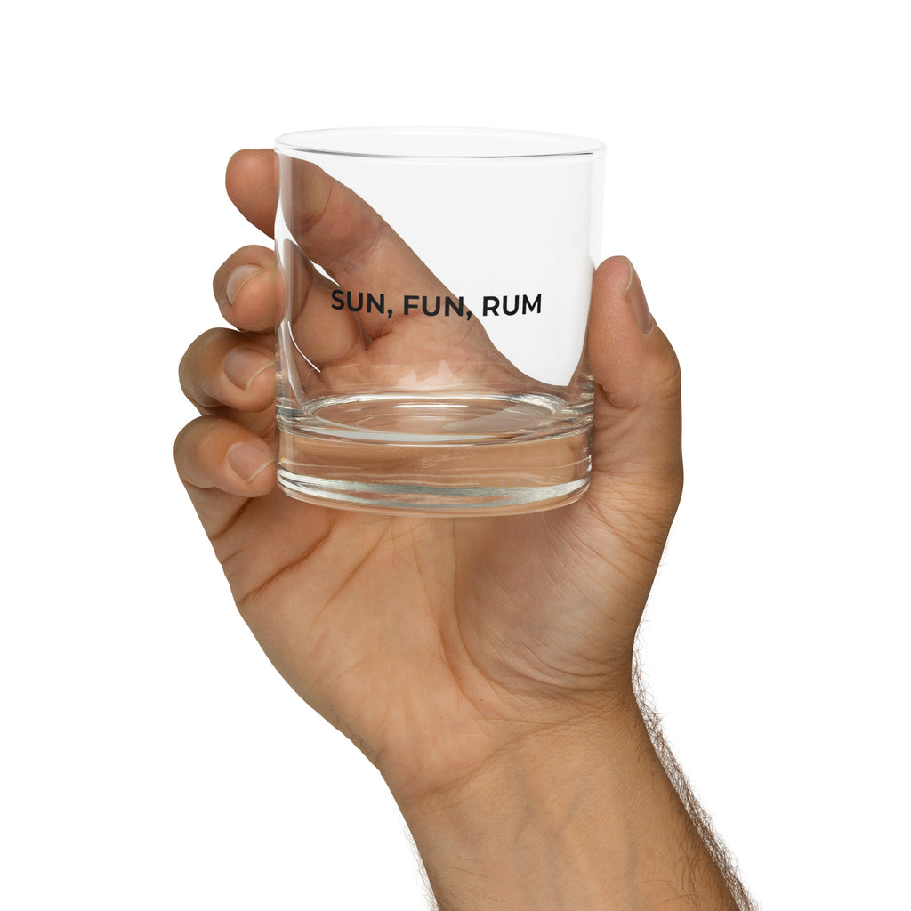 Sun, Fun, Rum - Lowball Rocks Glass-Drinkware-alohabae