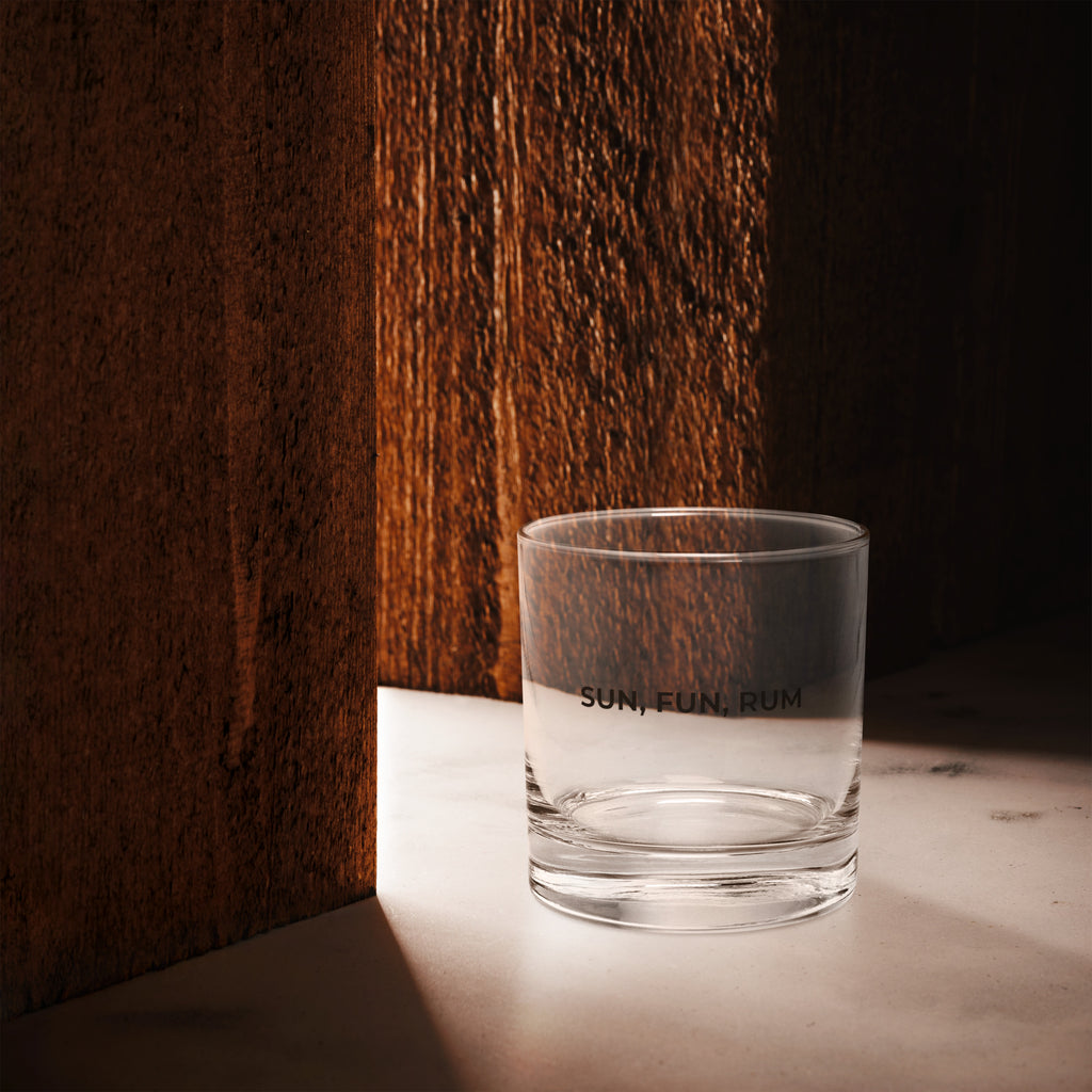 Sun, Fun, Rum - Lowball Rocks Glass-Drinkware-alohabae