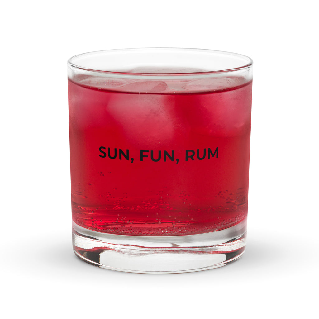 Sun, Fun, Rum - Lowball Rocks Glass-Drinkware-alohabae