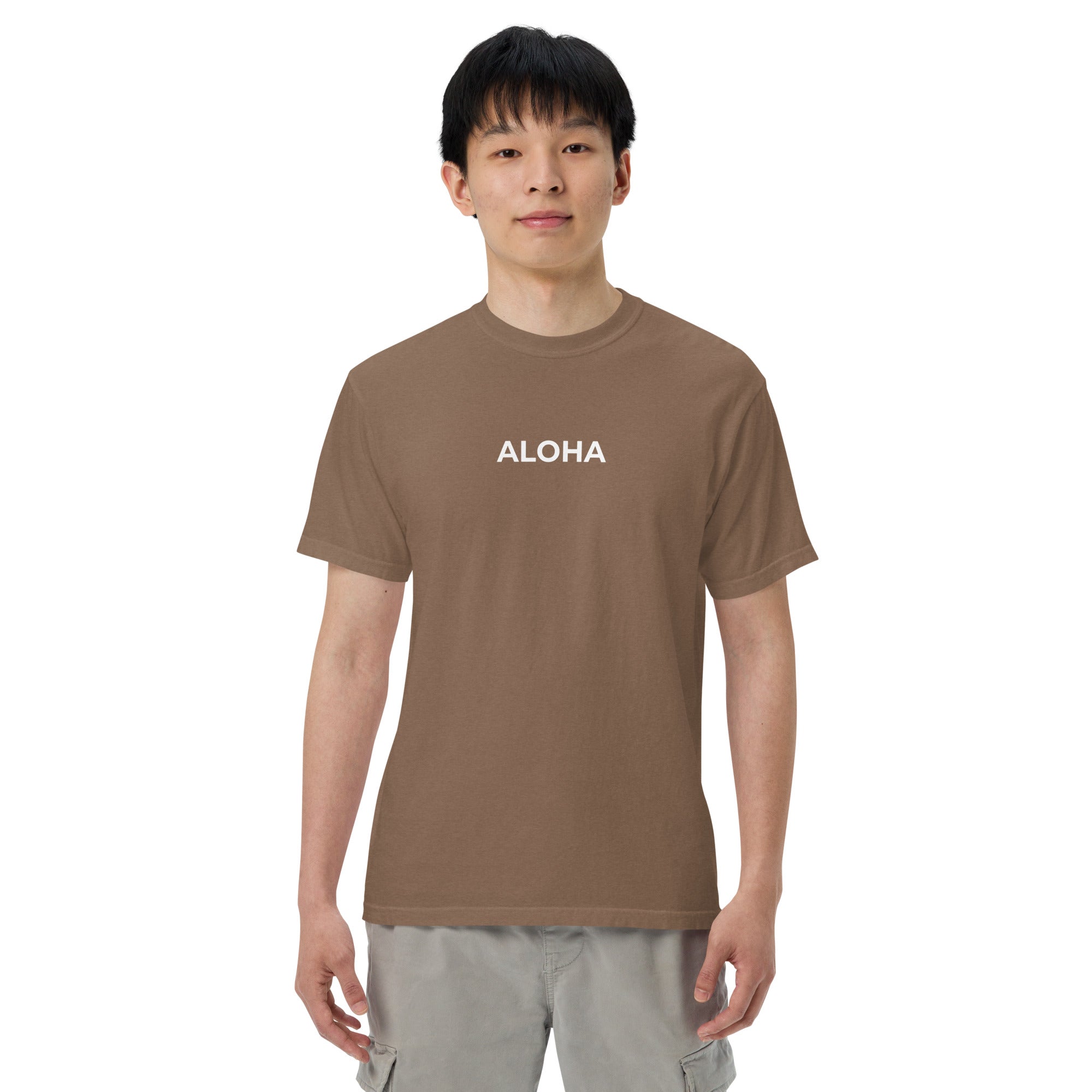 Aloha Printed Premium Heavyweight T-shirt Reverse-T-shirt-alohabae