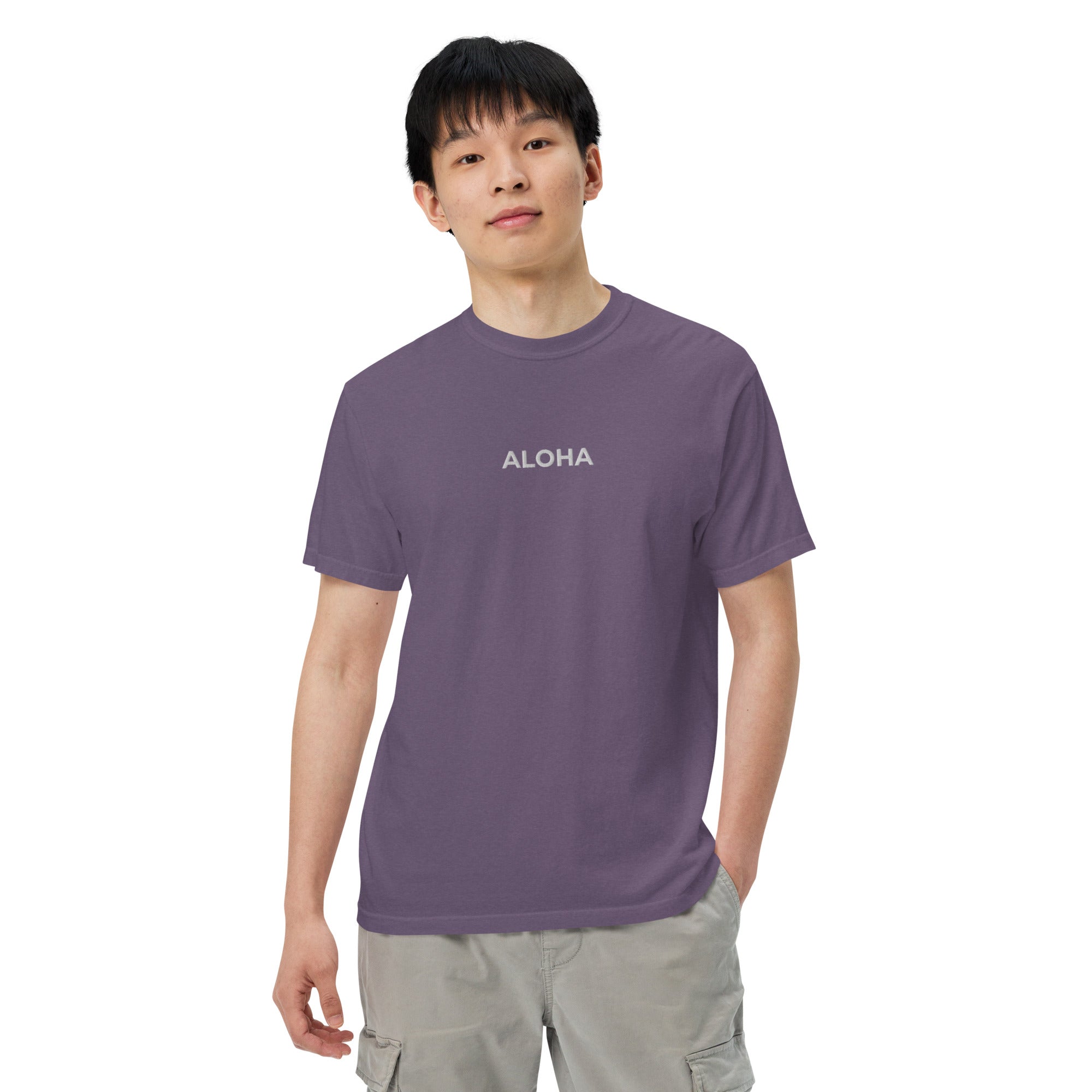 Aloha Premium Embroidered T-Shirt Reverse-T-shirt-alohabae