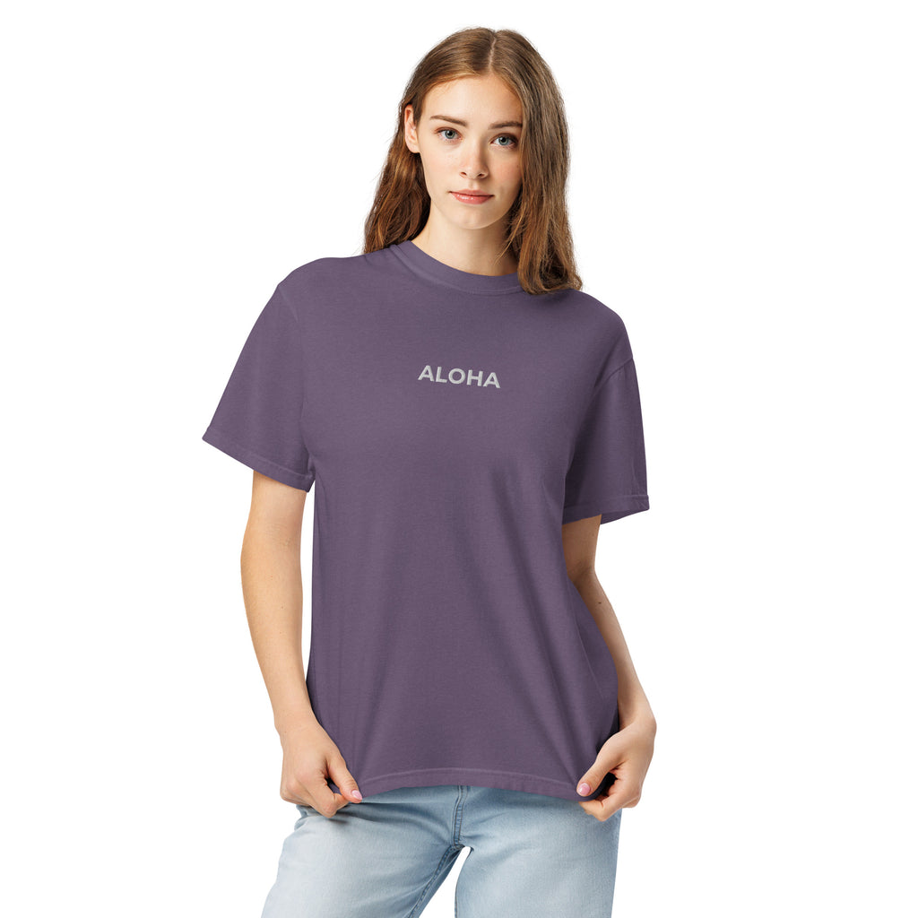 Aloha Premium Embroidered T-Shirt Reverse-T-shirt-alohabae