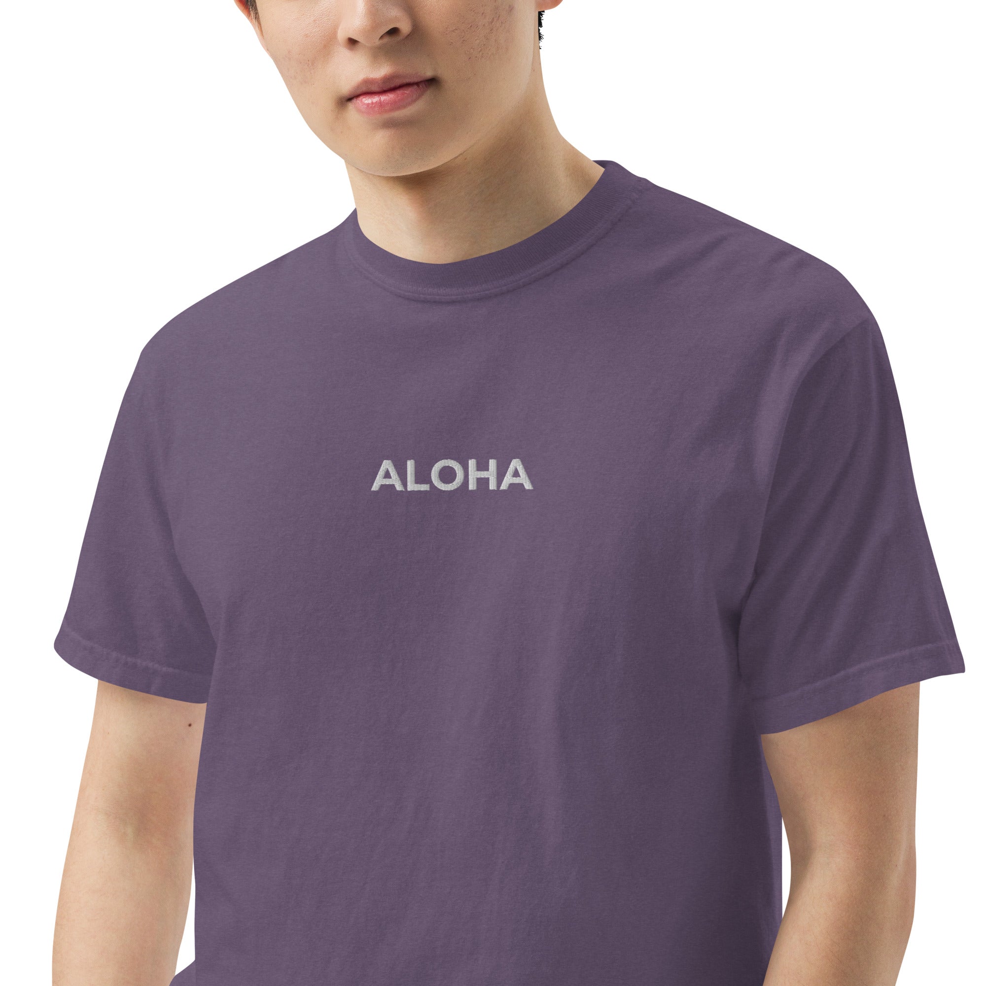 Aloha Premium Embroidered T-Shirt Reverse-T-shirt-alohabae
