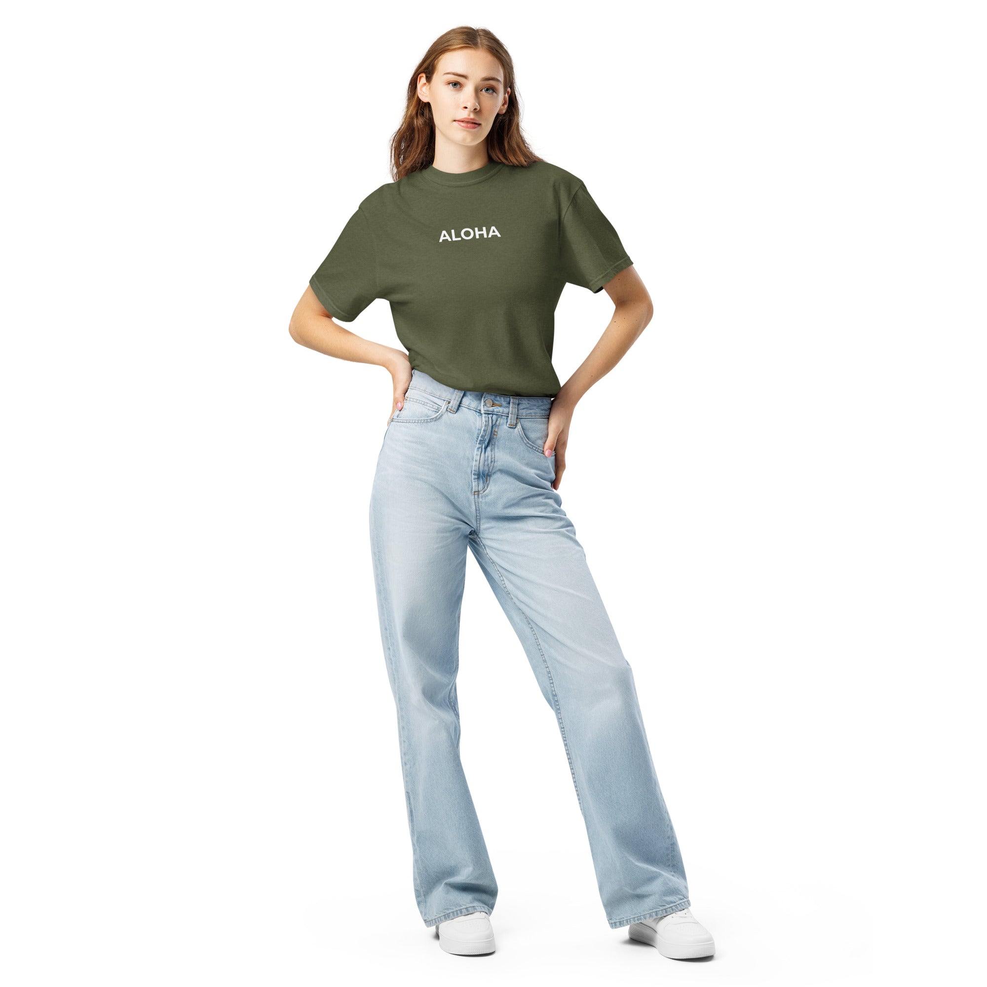 Aloha Printed Premium Heavyweight T-shirt Reverse-T-shirt-alohabae